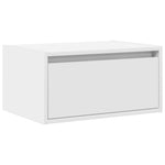 ZNTS Wall-mounted Bedside Cabinet with LED Lights White 860211