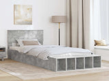 Bed Frame with Shelf Concrete Grey 90 x 200 cm Engineered Wood 3408413