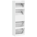 Shoe Cabinet with 4 Flip-Drawers White 60x34x187.5 cm 3214371