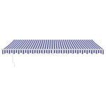 Retractable Awning Blue and White 5x3 m Fabric and Aluminium 3154425