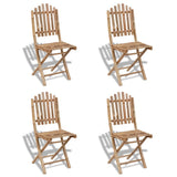 Garden Chair Set of 4 Natural Bamboo Solid Bamboo Medium 271715