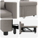 Pull out Sofa Bed Single Taupe 90 x 165 x 87 cm Fabric 42002690