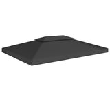 2-Tier Gazebo Top Cover 310 g/m 4x3 m Black 312075