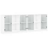 Bookcase with Doors White 204x37x75 cm Engineered Wood 3206531