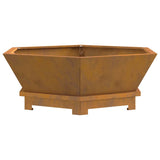 Fire Pit Brown 75 x 75 x 28 cm Weathering Steel 858997