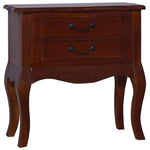 ZNTS Bedside Cabinet Classical Brown 60x30x60 cm Solid Mahogany 288883