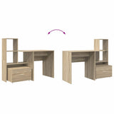 Desk Sonoma Oak 131.5 x 50 x 106.5 cm Engineered Wood 3337267