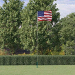 US Flag and Pole 5.55 m Aluminium 3147141
