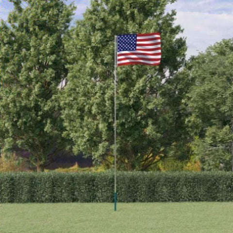 US Flag and Pole 5.55 m Aluminium 3147141