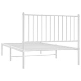 Metal Bed Frame without Mattress with Headboard White 100x190cm 350925