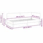 Corner Bed Frame Cream 90 x 200 cm Fabric and Engineered wood 42016195