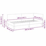Corner Bed Frame Cream 90 x 200 cm Fabric and Engineered wood 42016195