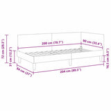 Corner Bed Frame with Headboard Wine Red 90 cm x 200 cm Velvet 42016192