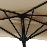 Garden Parasol with Aluminium Pole Taupe 270x144 cm Half 44590