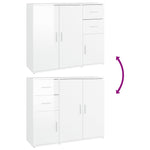 ZNTS Sideboard High Gloss White 91x29.5x75 cm Engineered Wood 823271