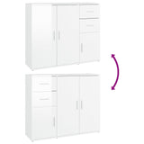 ZNTS Sideboard High Gloss White 91x29.5x75 cm Engineered Wood 823271