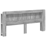 Headboard Cabinet with Storage Grey Sonoma Engineered Wood 8001306