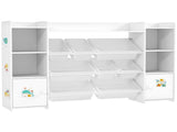 Kids Toy Organizers and Storage with 8 Removable Storage Bins and Bookshelf, White T3398P421973