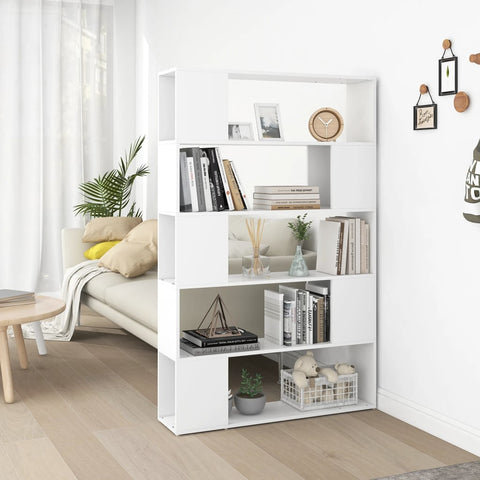 Book Cabinet Room Divider White 100x24x155 cm Engineered Wood 809197