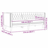 Living Room Couch 3 pcs Black Faux Leather 3385863