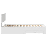 Bed Frame with Headboard White 100 x 200 cm Engineered Wood 3410931