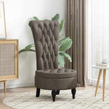 Slipper Chair Dark Grey 56.5 x 70 x 110 cm Faux Suede Leather 42020688