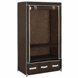 Wardrobe Brown Non-woven fabric Medium Collapsible Wardrobe 282458