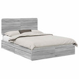 Storage Bed Grey Sonoma 160 x 200 cm Engineered Wood 3412670