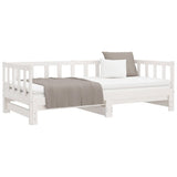 Day Bed with Trundle without Mattress White 90x190 cm Single Solid Wood 836163