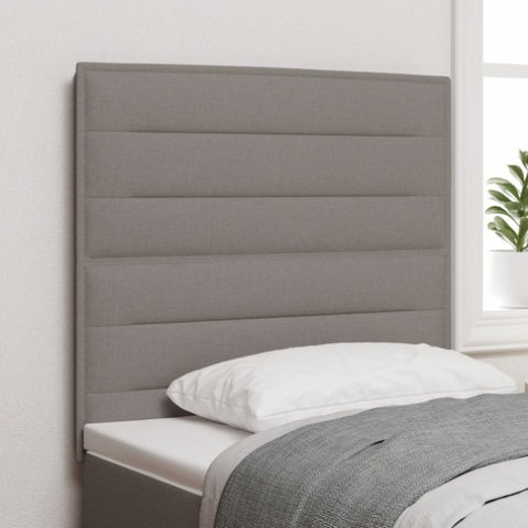 ZNTS LED Headboard Lines Design Taupe 100 cm Fabric 3338283