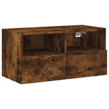 TV Wall Cabinet Smoked Oak 60x30x30 cm Engineered Wood 836862
