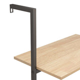 3-Tier Leaning Shelf Light Brown and Black 64x35x120,5 cm 336379
