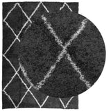 Shaggy Rug PAMPLONA High Pile Modern Black and Cream 200x280 cm 375415