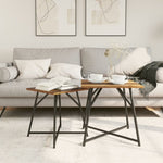ZNTS Side Table 2 Pack - Rustic Wood and Metal 869730
