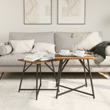 ZNTS Side Table 2 Pack - Rustic Wood and Metal 869730