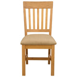 Dining Chair 2 pcs Solid Oak Wood Beige 45 x 59 x 92 cm 42039156