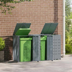 Wheelie Bin Storage for 3 Bins Grey 207x79x117 cm Steel 3279988