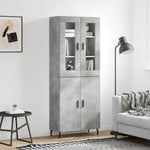 Highboard Concrete Grey 69.5x34x180 cm Engineered Wood 3198229