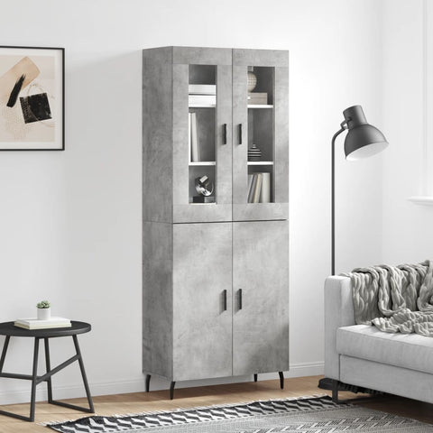 Highboard Concrete Grey 69.5x34x180 cm Engineered Wood 3198229