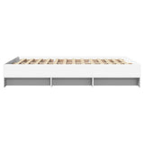 Bed Frame White Engineered wood Double bed size Bed Frame 3295653