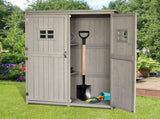 Wooden Garden Shed with Two Windows, Tool Storage Cabinet, Outdoor Double Door Organizer 127.5L x T3398P313622