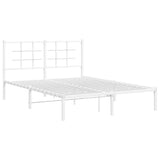 Metal Bed Frame without Mattress with Headboard White 135x190cm 355609