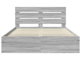 Bed Frame Grey Sonoma 120 x 190 cm Solid Pine Wood 3411773