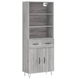 Highboard Grey Sonoma 69.5x34x180 cm Engineered Wood 3200551