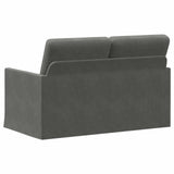 2 Seater Sofa Dark Grey 130 x 81 x 82 cm Corduroy Fabric 42041068