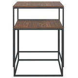 Coffee Table Set 2 pcs Engineered Wood and Metal 343112
