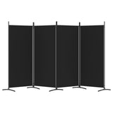 ZNTS 4-Panel Room Divider Black 346x180 cm Fabric 350265