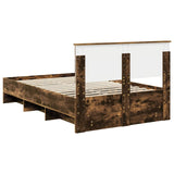 Bed Frame Smoked Oak 120 x 123 cm Engineered Wood 3408876