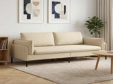 3-Seater Sofa Cream 222 x 81 x 89 cm Fabric 42048636