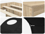 Bed with Tunnel 3 pcs Sonoma Oak and Black Engineered Wood 3423676